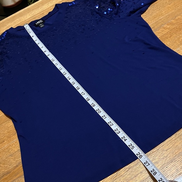 International Concept Sequin Royal Blue Long Sleeve Top XL Holiday Glam Event - Picture 13 of 13